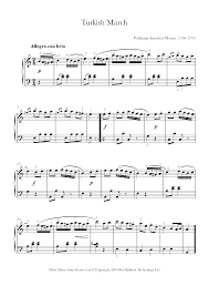 Arrangement for piano of the turkish march form the work 'the ruins of athens' written by l. Mozart Turkish March Sheet Music For Piano 8notes Com