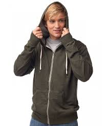 Global Slim Fit French Terry Lightweight Zip Up Hoodie For Men And Women Olive Heather Cj12o0iprfn