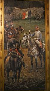 Panorama De La Bataille De Rezonville Ed Detaille Porte Fanion De L Escorte Du Marechal Canrobert Expose Au Musee St Remi De Edouard Detaille Peinture Detaille