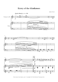 Fucik Entry Of The Gladiators Sheet Music For Trumpet 8notes Com