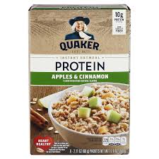 Nutrition information for quaker oats instant oatmeal. Quaker Protein Instant Oatmeal Apples Cinnamon Flavor 2 11 Oz 6 Count Single Serve Oatmeal Meijer Grocery Pharmacy Home More