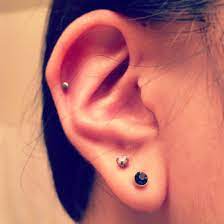 Finally Got My Own Helix Piercing And Second Lobe Piercing Still A Bit Swollen And Red Even After Two Weeks Helix Piercing Second Lobe Piercing Lobe Piercing