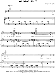 Mumford Sons Guiding Light Sheet Music In G Major Transposable Download Print Sku Mn0189934