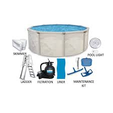 Independence 15 Ft Round 52 In Deep Hard Side Metal Wall Above Ground Swimming Pool Package Purb1552hd1 The Home Depot In 2020 Above Ground Swimming Pools In Ground Pools Swimming Pools