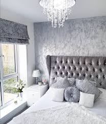 Grey Silver White Crushed Velvet Bedroom Modern Decor Inspo From Insta We Are Want To Say Tha Wallpaper Bedroom Home Home Decor Bedroom Glamourous Bedroom