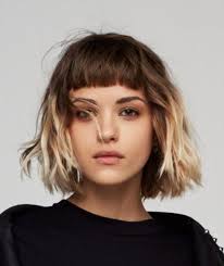 The strict horizontal bangs flatter such faces immensely! Image Result For What Kind Of Style Is A Short Bob Clothes To Match Hair Short Hair Styles Short Hair With Bangs Hairstyles With Bangs