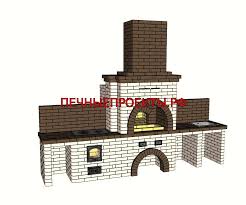 печь для барбекю с печью для казана и коптильней Proekt Barbekyu S Dvuhkonforochnoj Plitoj Russkaya Pech Mangal Stoleshnica Mojka Koptilnya Barbekyu Mangal