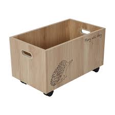 Wood Look Storage Toy Box With Wheels Kmart