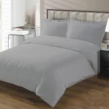 Light Grey Solid Fitted Sheet And Duvet Cover Set By Aanyalinen Aanyalinen