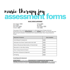 These Forms Are Designed To Offer You Professional Consistent Clearly Outlined Digital Templates For Your Mus Music Therapy Music Assessments Music Therapist