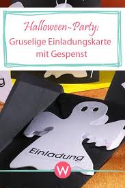 Halloween Party Einladungskarte Mit Gespenst Wunderweib Halloween Kindergeburtstag Halloween Einladung Halloween Party Einladungen