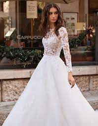 Wedding Dress Long Sleeves Vestidos De Novia Illusion Lace Appliqued A Line Bridal Gown Buttons Wedding Dresses Long Wedding Dresses Wedding Dress Long Sleeve