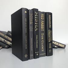 Black Books W Gold Silver Or Multicolor Vintage Etsy Book Decor Vintage Book Gift Decor Design