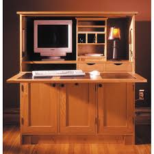 The office star products ravenna hideaway desk has a door that flips down and becomes a horizontal writing surface or a table for your laptop. Home Office Hideaway Computer Desk Woodworking Plan Wood Magazine