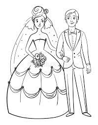 Wedding dress bride and groom coloring pages. Bride Groom Coloring White Stock Illustrations 206 Bride Groom Coloring White Stock Illustrations Vectors Clipart Dreamstime