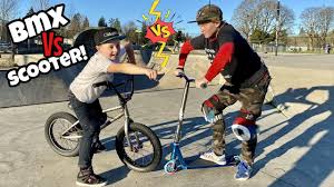 Trick tips, freestyle bmx, street, flatland, dirt jumping, ramps, and more. Bmx Vs Scooter Tricks At The Skatepark Youtube