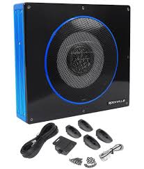 Rockville Rw8ca 8 600 Watt Low Profile Under Seat Active Powered Car Subwoofer Underseat Subwoofer Car Audio Subwoofers Car Subwoofer