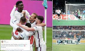 See how the action unfolded in our live it has been almost engrained in england football teams, so much so that germany has had a leg up before the teams have walked out on the field. Euro 2020 England To Face Germany At Wembley In The Round Of 16 Daily Mail Online