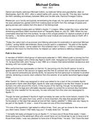 We go to high school, henry said. Michael Collins On Twitter Thank You So Much For Your Love And Support For Michael Collins Please Take A Moment To Read His Obituary And Remember His Legacy Https T Co Fjt3qlaqp3