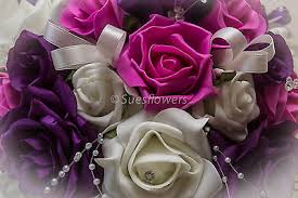 Check spelling or type a new query. Wedding Flowers Brides Bouquet In Hot Pink Purple Fushia Purple Ivory Sues Flowers Of York