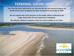 A groyne (ame groin) is a low wall or timber framework built out from a sea shore to prevent beach erosion … Ocean Isle Beach S Terminal Groin Lawsuit Will Be Heard By Fourth Circuit Court Of Appeals Next Month