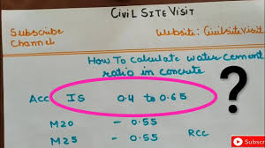 How To Calculate Water Cement Ratio For Concrete Quantity Of Water For Concrete Calculation Youtube