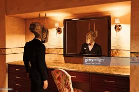 Then, go back to the first camera and scan the grate. Cyborg Businessman Contemplating His Reflection In Mirror Cyborg Unique Hotels Stock Photos