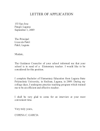 Applying for the post of teacher. Letter Of Application 153 San Jose Pangil Laguna September 1 2009 Application Letter For Teacher Job Application Letter Sample Application Letter Sample