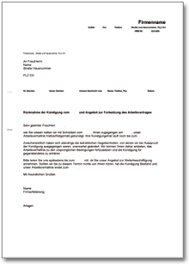 Wenn dein mietvertrag fristlos gekündigt wird. Rucknahme Einer Kundigung Des Arbeitsvertrages De Musterbrief Download