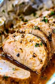 Tender pork loin roast can be enjoyed for dinner but best of all, the leftovers can make great sandwiches for lunch. Buttery Garlic Herb Pork Tenderloin In Foil Baked Pork Tenderloin Juicy Pork Tenderloin Recipe Baked Pork