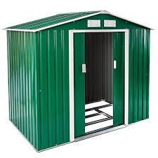 tectake garden pent metal shed greenhouse tool storage with double doors saddle roof 214x130x185 cm 6ftx4ft with found metallschuppen gartenhaus schuppen ideen
