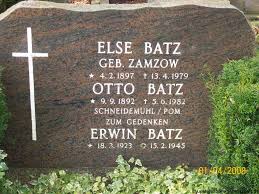 Grab von Otto Batz (09.09.1892-05.06.1982), Friedhof Bargebur