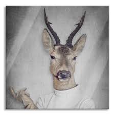 Happy Larry Deer Head, Human Body in a Sweater