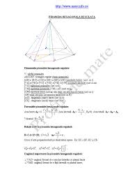 Prsima hexagonală regulată este prisma dreaptă cu baza un hexagon regulat. Mate Info Ro 6 Piramida Hexagonala Regulata