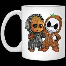 Baby Groot And Baby Jack Skellington Best Friends Xp8434 11 Oz White Coffee Mug Friends Coffee Mug Jack Skellington White Coffee Mugs