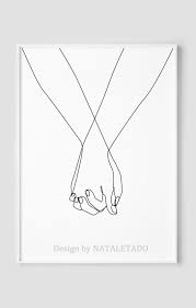 Hand Poster Line Drawing Print Holding Hands Art Printable Etsy Line Drawing Drawing Prints Line Art Drawings