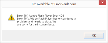 Please note, we only post download links from this site that are known to be 100% malware, spyware and adware free. How To Fix Error 404 Adobe Flash Player Error 404 Error 404 Adobe Flash Player Has Encountered A Problem And Needs To Close We Are Sorry For The Inconvenience