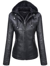 Women S Removable Hooded Faux Leather Jackets Black C512eqsyvud Leather Jackets Women Fall Fashion Coats Leather Jacket With Hood