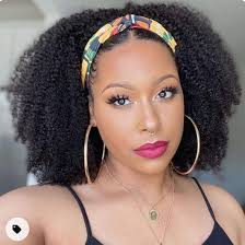4.3 out of 5 stars. Amazon Com Afro Kinky Curly Headband Human Hair Wigs For Black Women Glueless None Lace Front Wigs Headband Half Wig Human Hair 150 Density Brizilian Virgin Hair Machine Made Headband Wig Human