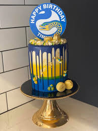 Parramatta eels is a digital graph (available in pdf format only) that can be used to crochet a blanket using various techniques, such as c2c, mini c2c, sc, hdc, dc, tss or bobble stitch. Cas Cakery A Colourful Parramatta Eels Themed Drip Cake Facebook