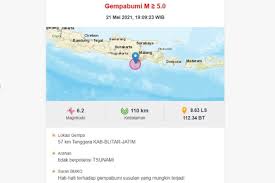 Menurut bmkg pusat gempa berada di laut, 129 km tenggara kab blitar. Gempa Bumi Blitar 6 2 Magnitudo Dalam Laporan Media Asing Halaman All Kompas Com