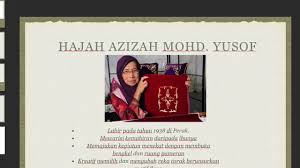 Seorang bakar dalam seni anyaman mengkuang telah dilahirkan di pulau pinang, iaitu puan habibah binti mat yang telah berusia 56 tahun kini. Tokoh Tokoh Seni Tekatan By Sarah Batrisyia And Ku Nur Farina Youtube