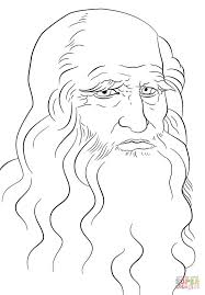 Leonardo Da Vinci Self Portrait Coloring Page From Leonardo Da Vinci Category S Categor Leonardo Da Vinci Libri Da Colorare Stencil Art