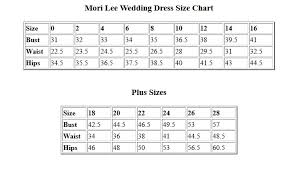 Mori Lee Wedding Dresses Size Chart Wedding