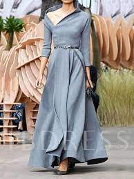 Bulk buy long sleeve wedding dresses online from chinese suppliers on dhgate.com. Oblique Collar Three Quarter Sleeve Women S Maxi Dress Fashion Dress Party Evening Dress Fashion Evening Dresses Long