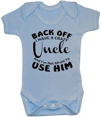 Back Off Crazy Uncle Baby Grow Bodysuit Romper T Shirt Nb 24m Funny Boy Girl Eb Uncle Shirts Funny In 2020 Uncle Shirts Funny Funny Baby Clothes Funny Toddler Shirt
