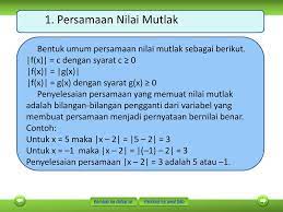 Tujuan pembelajaran prev menu next Persamaan Nilai Mutlak Ppt