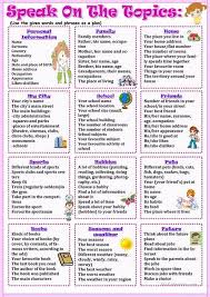 Speak On The Topics In 2020 Conversational English Speaking Activities English Learn English Speaking