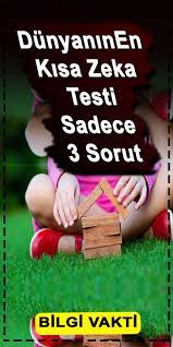 Dunyanin En Kisa Zeka Testi Sadece 3 Soru Psikoloji Matematik Bilgi