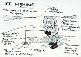 Orang yang memiliki hobby memancing biasanya memiliki emosi yang stabil dan sangat sabar. Kartun Mancing Ice Fishing Ice Fishing Fish Frozen Lake